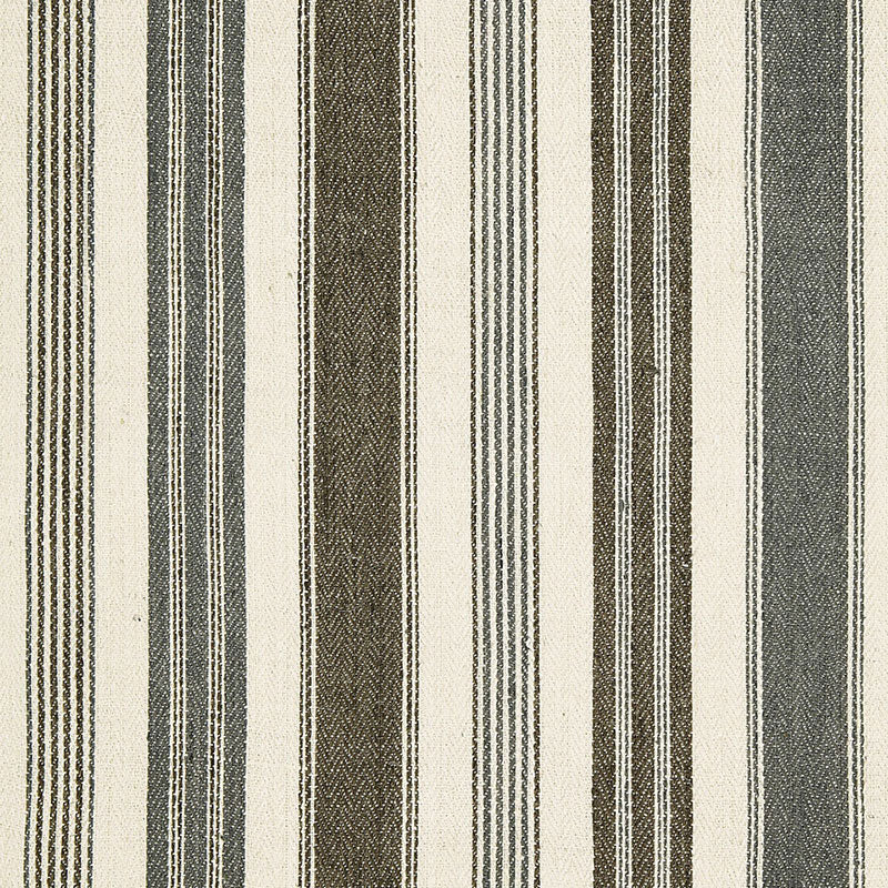 Schumacher MONTAUBAN STRIPE NICKEL /GREIGE Fabric | Atlanta Fabrics
