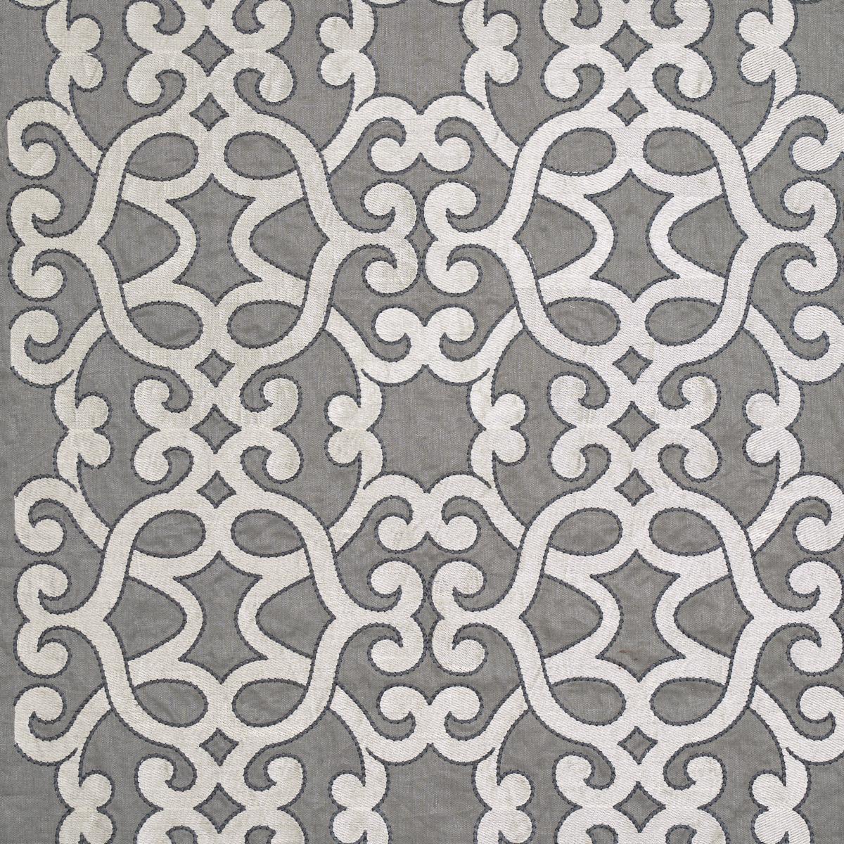 AMBOISE LINEN EMBROIDERY ZINC