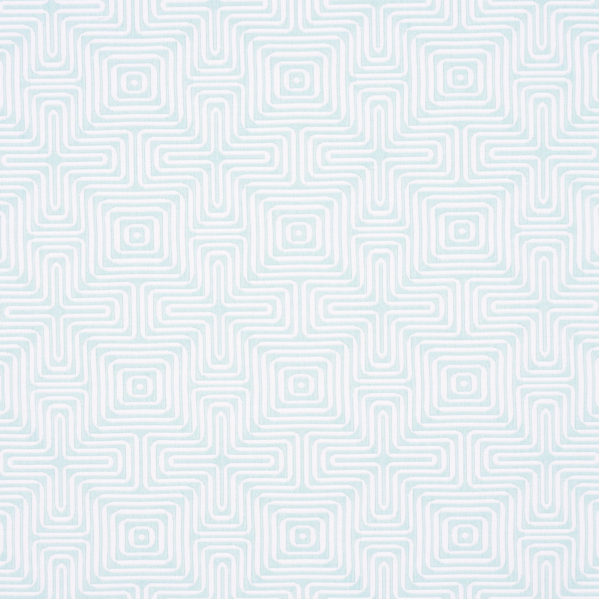 Schumacher AMAZING MAZE INDOOR/OUTDOOR AQUA BREEZE Fabric | Atlanta Fabrics