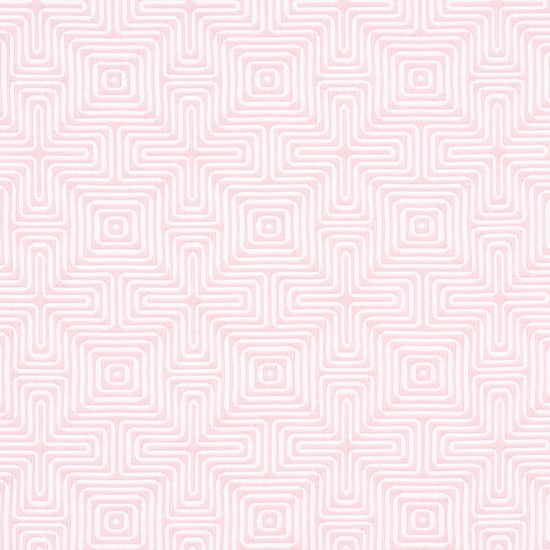 Schumacher AMAZING MAZE INDOOR/OUTDOOR BLUSH Fabric | Atlanta Fabrics