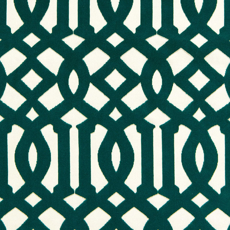 Schumacher IMPERIAL TRELLIS VELVET PEACOCK Fabric | Atlanta Fabrics