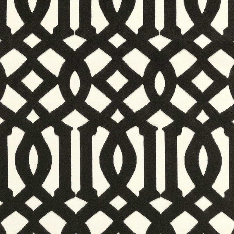 Schumacher IMPERIAL TRELLIS VELVET NOIR  | Atlanta Fabrics