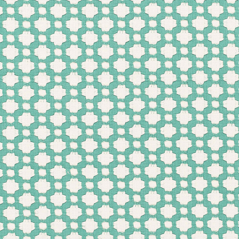 Schumacher BETWIXT POOL/NATURAL Fabric | Atlanta Fabrics