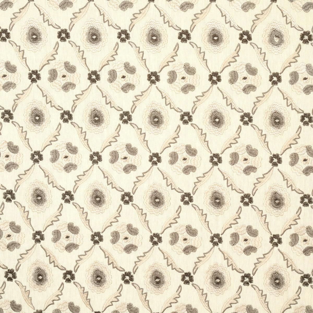 SCHUMACHER Claremont Embroidery GRISAILLE FABRIC | Atlanta Fabrics