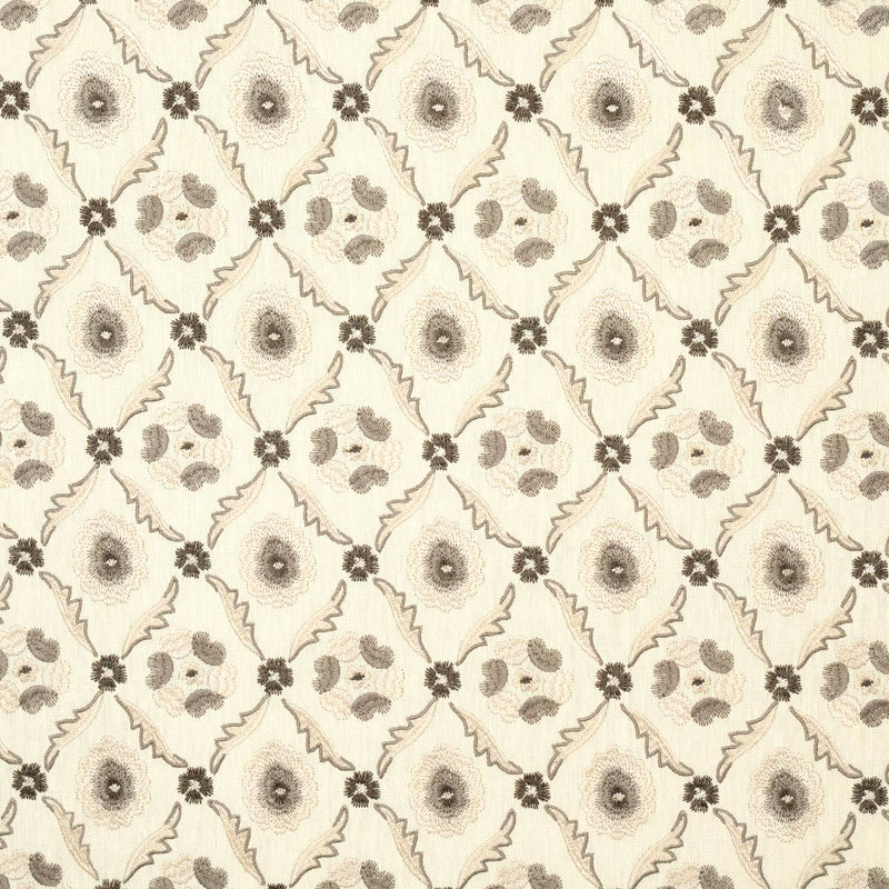 SCHUMACHER Claremont Embroidery GRISAILLE FABRIC | Atlanta Fabrics