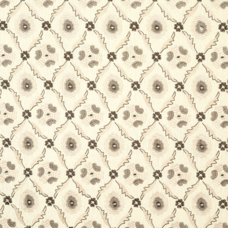 Schumacher Claremont Embroidery GRISAILLE Fabric | Atlanta Fabrics