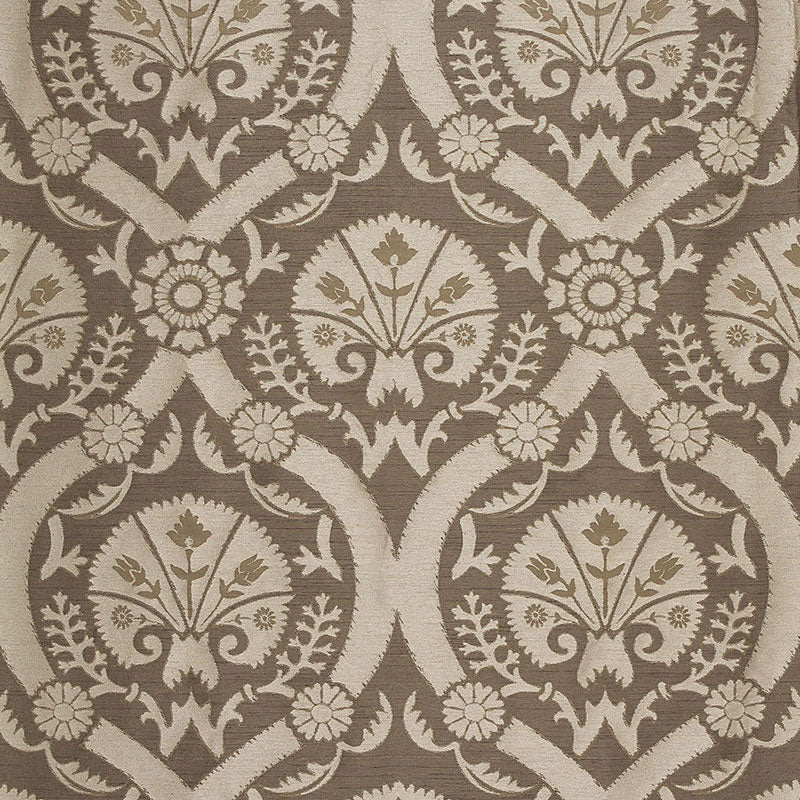Schumacher TAZA DAMASK CHANTERELLE Fabric | Atlanta Fabrics