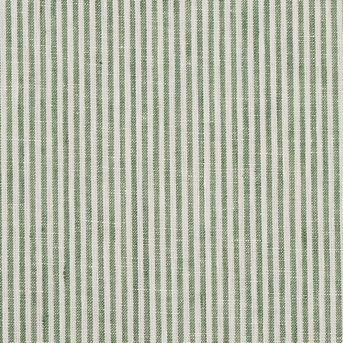 SCHUMACHER WESLEY TICKING STRIPE GREEN FABRIC | Atlanta Fabrics