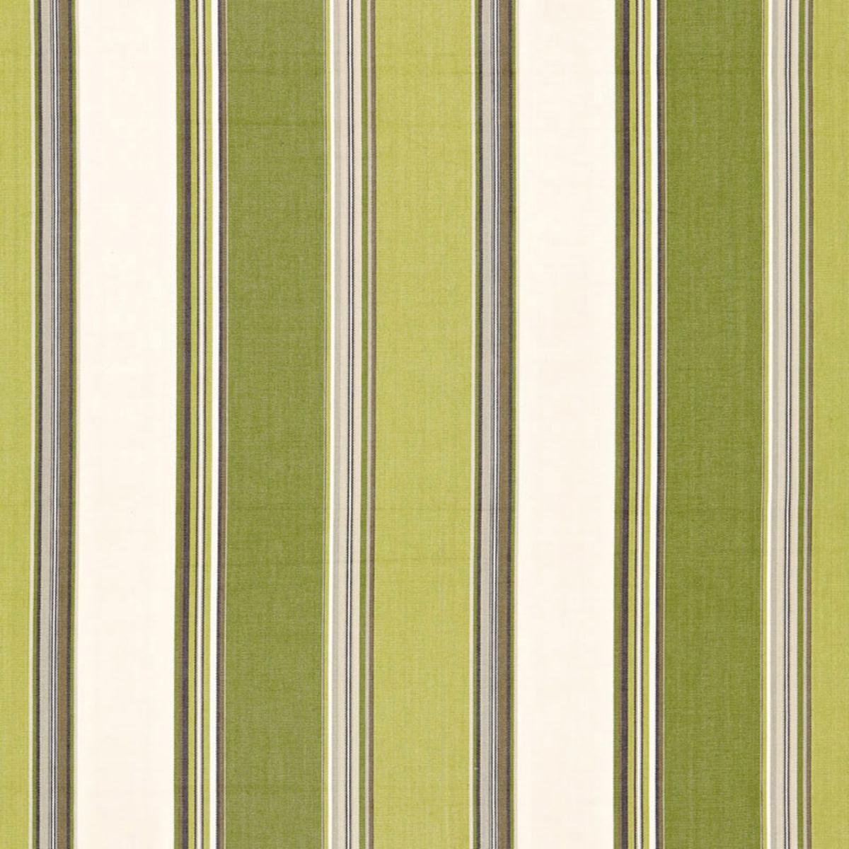 SCHUMACHER ADDISON COTTON STRIPE VERT FABRIC | Atlanta Fabrics