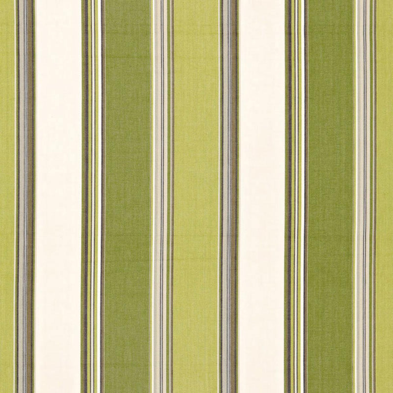SCHUMACHER ADDISON COTTON STRIPE VERT FABRIC | Atlanta Fabrics