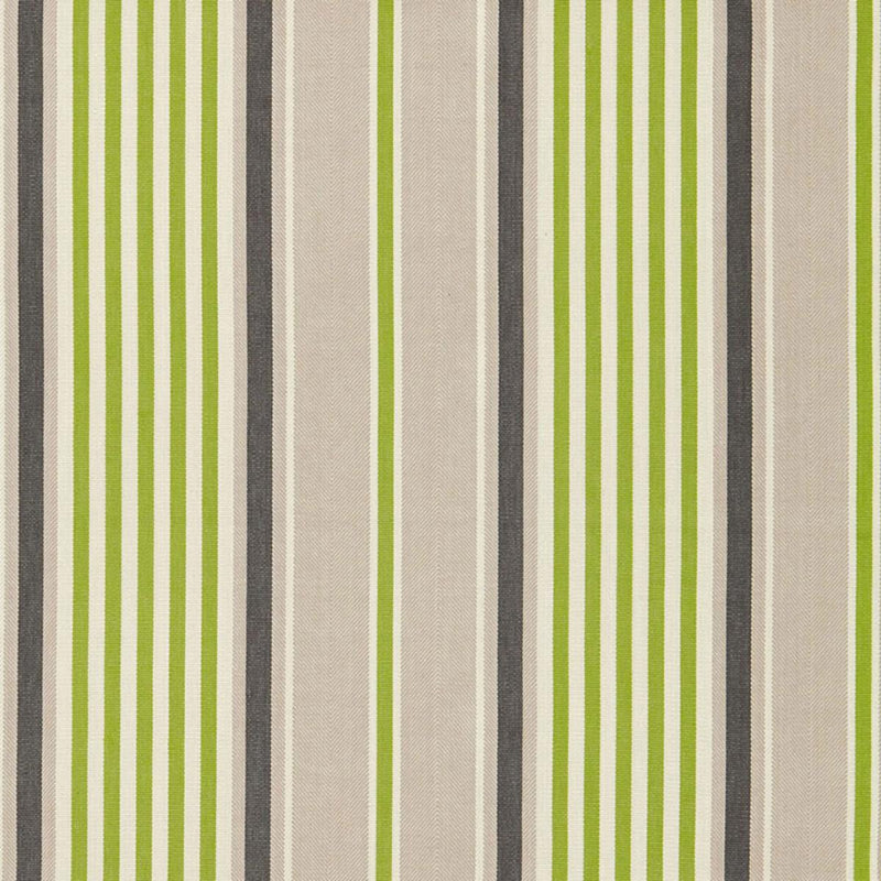 SCHUMACHER MINZER COTTON STRIPE VERT FABRIC | Atlanta Fabrics