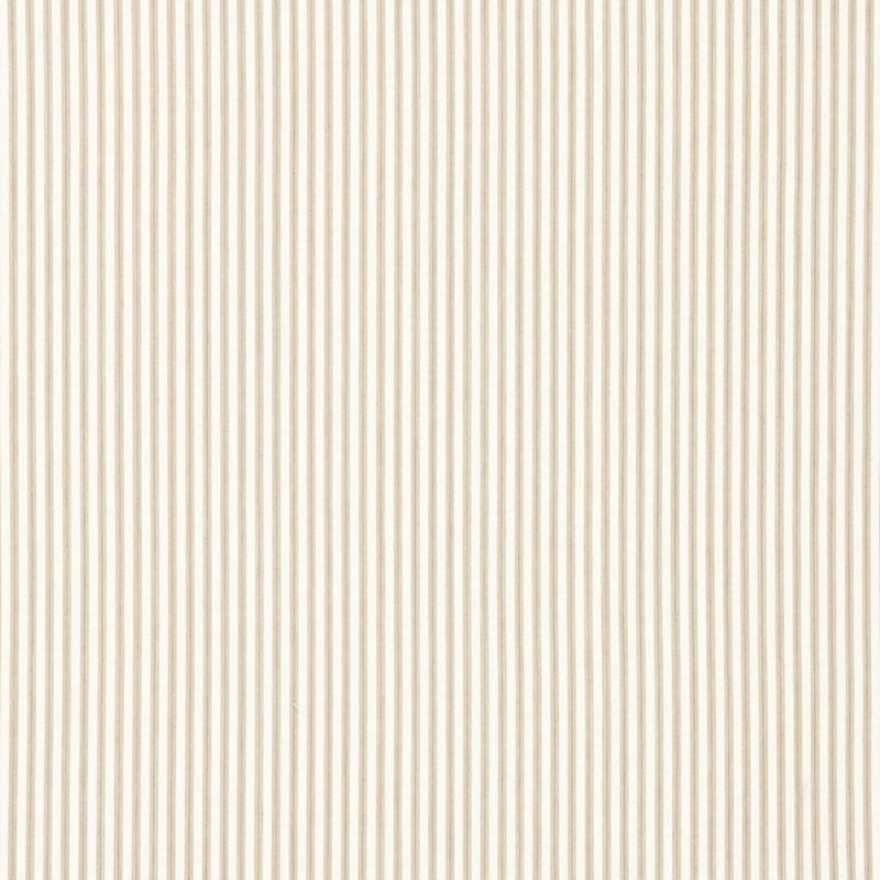 Schumacher WELLFLEET TICKING STRIPE PEBBLE Fabric | Atlanta Fabrics