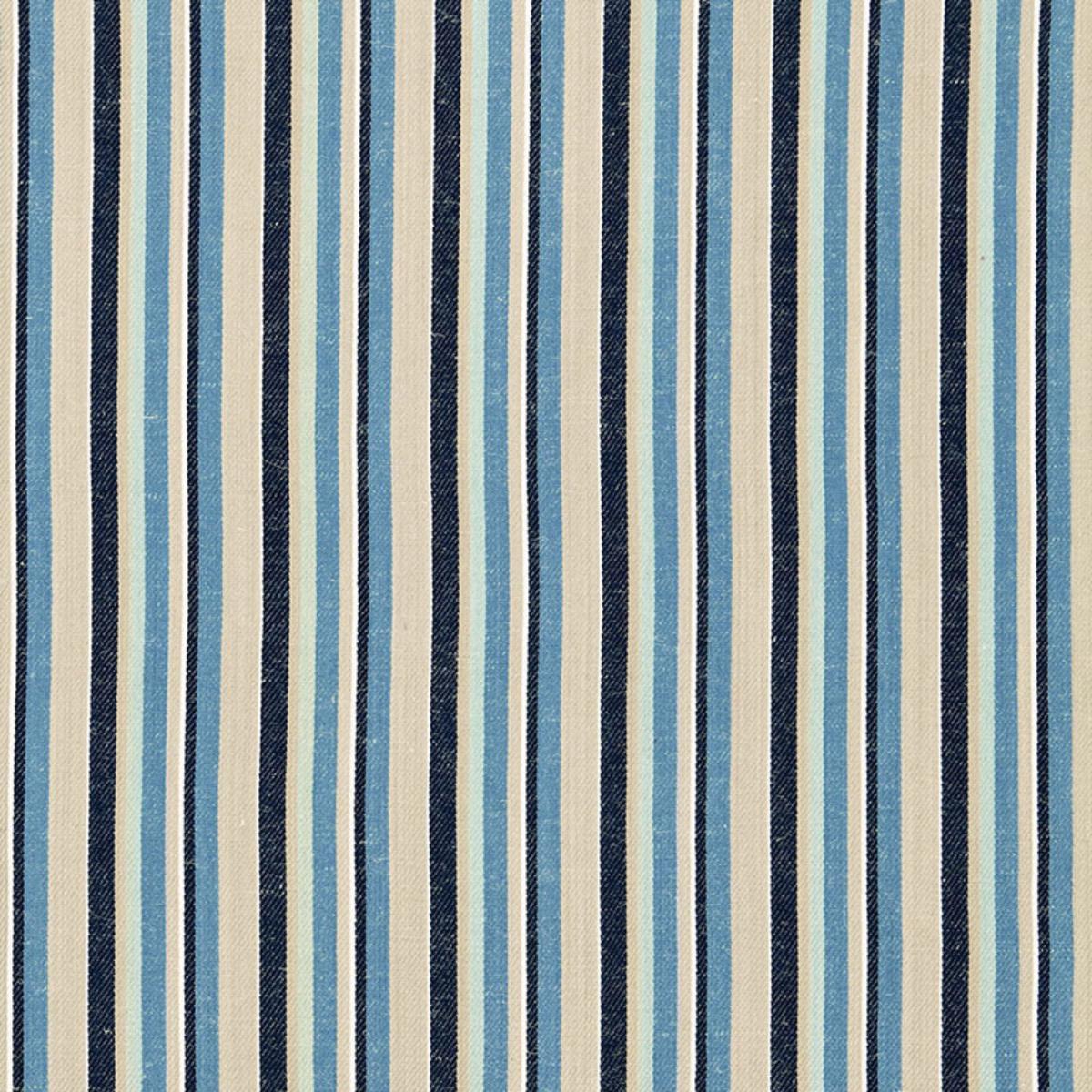 SCHUMACHER KIAWAH STRIPE INDIGO FABRIC | Atlanta Fabrics
