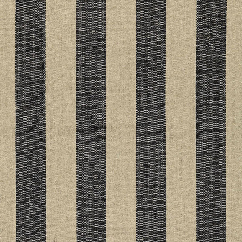 SCHUMACHER AUGUSTIN LINEN STRIPE EBONY / LINEN FABRIC | Atlanta Fabrics