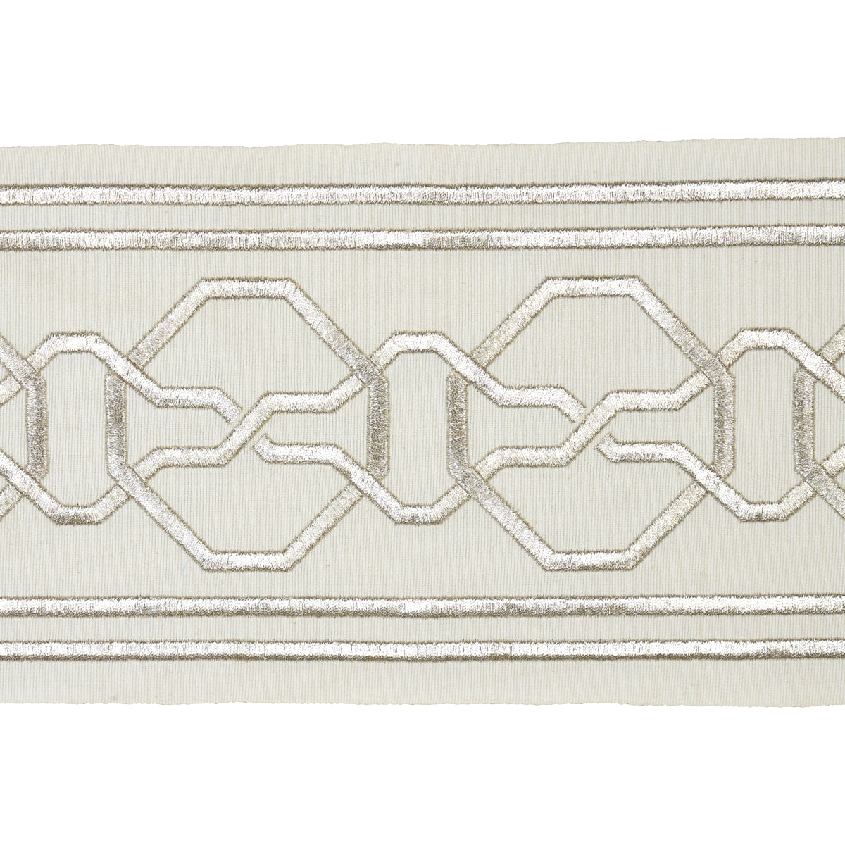 Schumacher MALMAISON TAPE SILVER Trim | Atlanta Fabrics