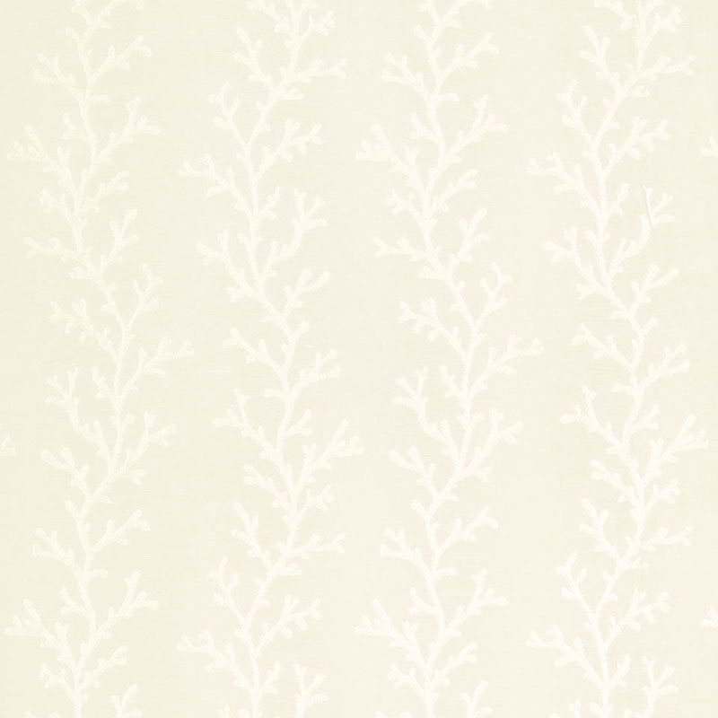 Schumacher CORAL SHEER POLAR WHITE /ECRU Fabric | Atlanta Fabrics