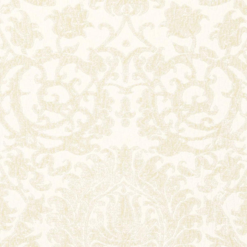 SCHUMACHER AREZZO LINEN DAMASK CHAMPAGNE FABRIC | Atlanta Fabrics