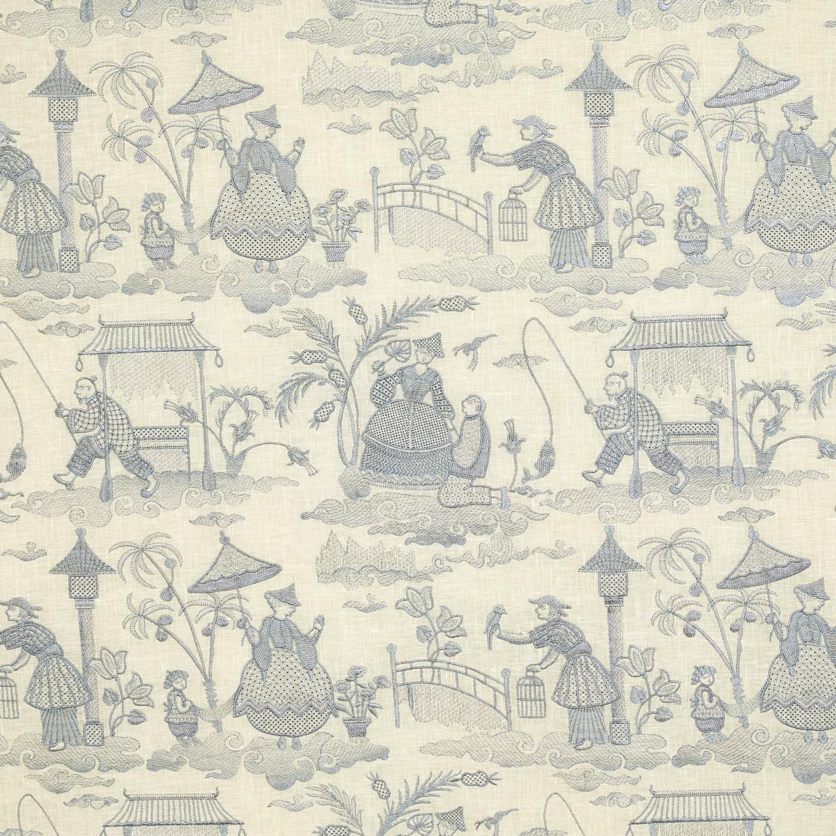SCHUMACHER Bassano Embroidered ToileÂ  DELFT FABRIC | Atlanta Fabrics