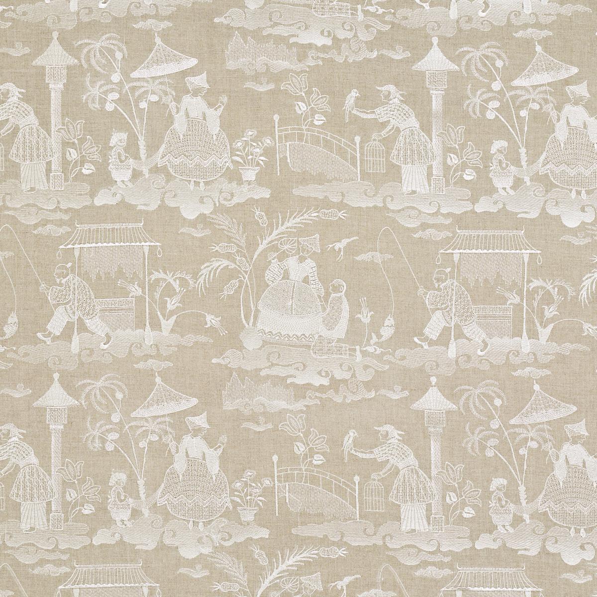 SCHUMACHER Bassano Embroidered ToileÂ  LINEN FABRIC | Atlanta Fabrics