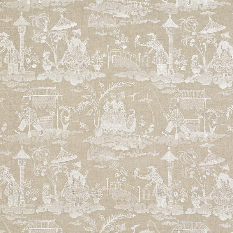 SCHUMACHER Bassano Embroidered ToileÂ  LINEN FABRIC | Atlanta Fabrics