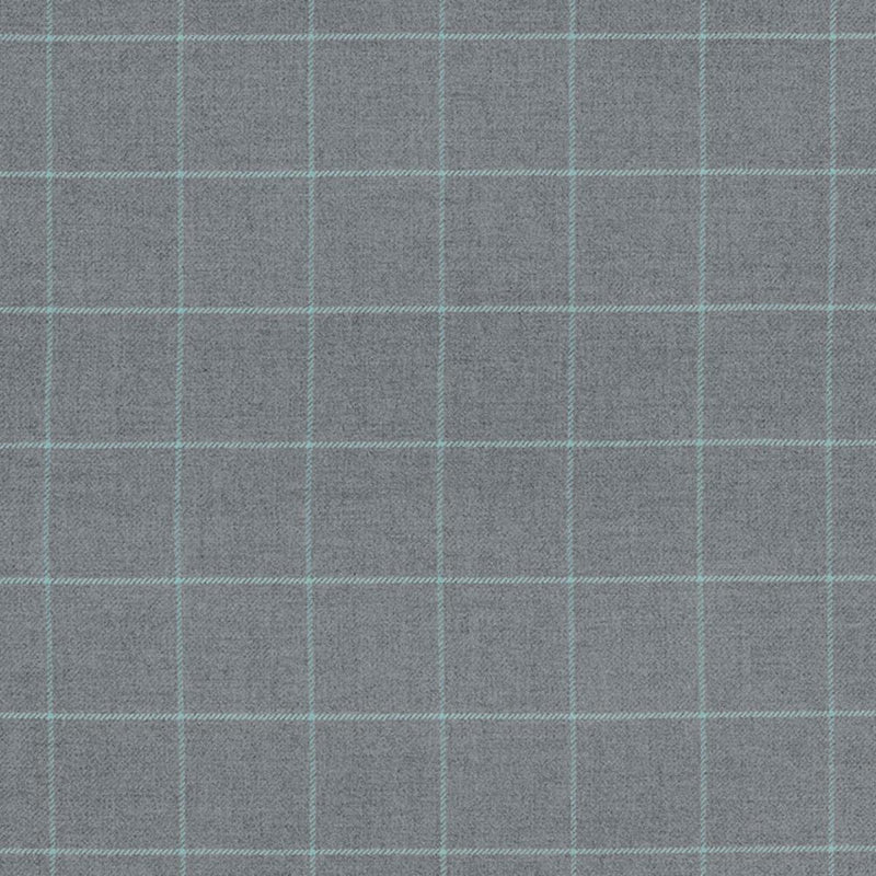 SCHUMACHER BANCROFT WOOL PLAID OXFORD GREY FABRIC | Atlanta Fabrics