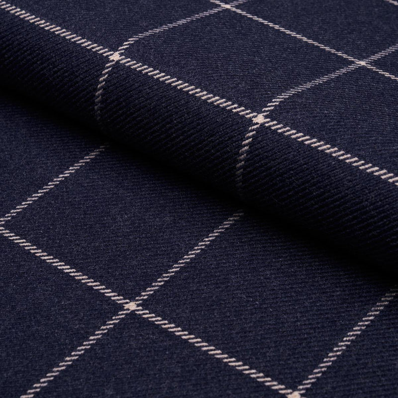 SCHUMACHER BANCROFT WOOL PLAID NAVY FABRIC | Atlanta Fabrics