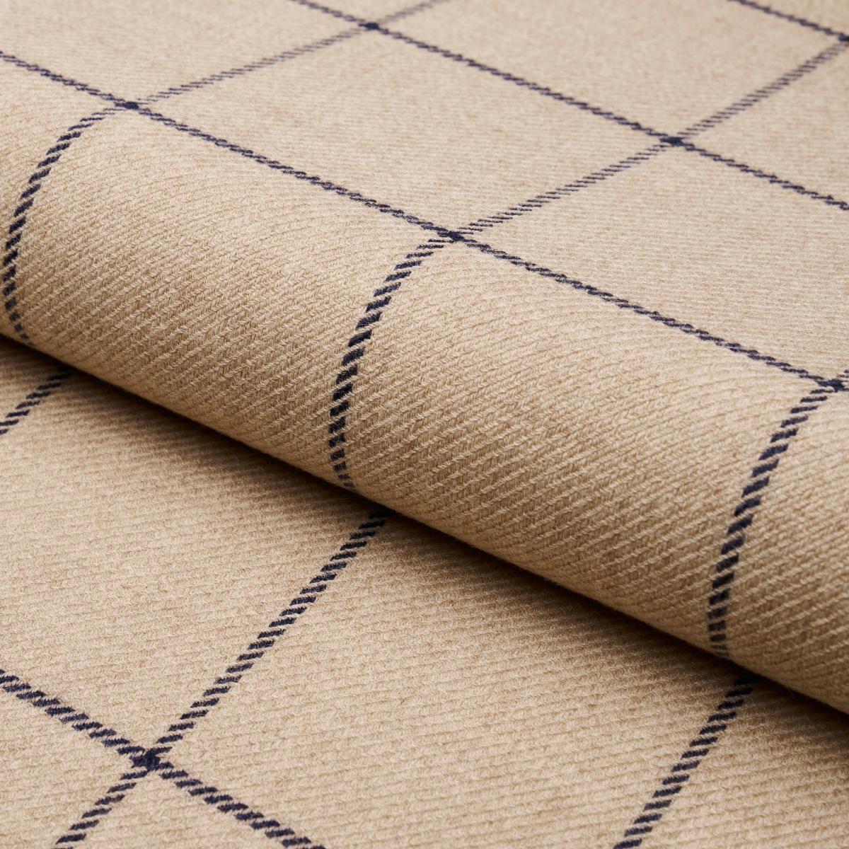 SCHUMACHER BANCROFT WOOL PLAID IVORY FABRIC | Atlanta Fabrics