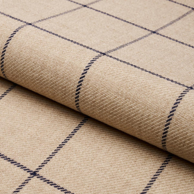 SCHUMACHER BANCROFT WOOL PLAID IVORY FABRIC | Atlanta Fabrics