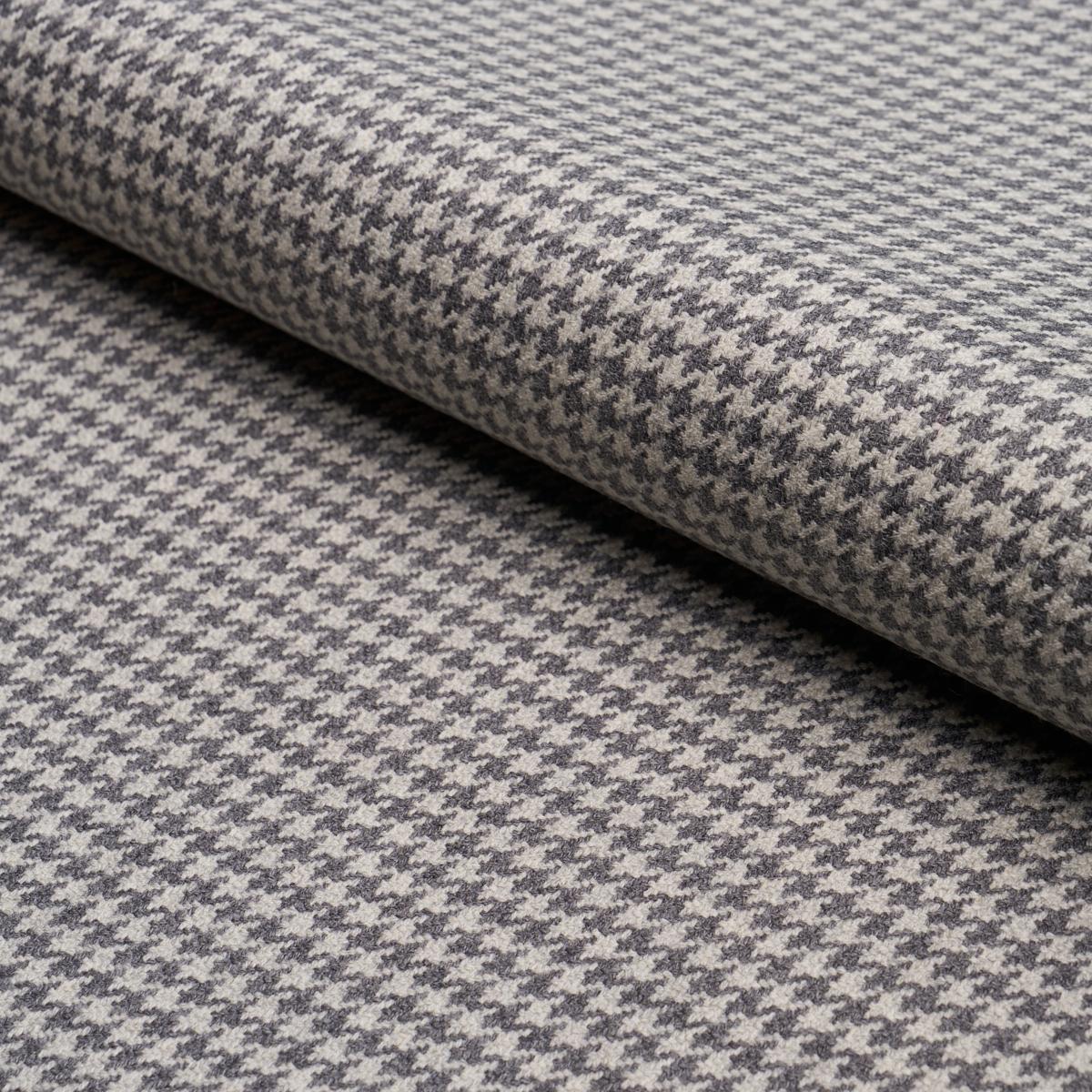 SCHUMACHER HUSTON WOOL HOUNDSTOOTH OXFORD GREY FABRIC | Atlanta Fabrics