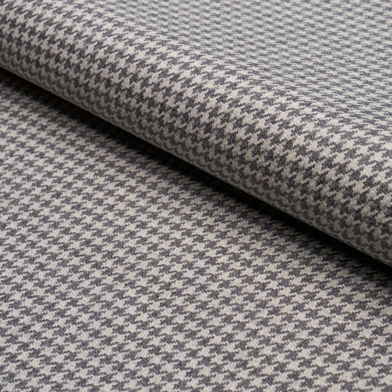 SCHUMACHER HUSTON WOOL HOUNDSTOOTH OXFORD GREY FABRIC | Atlanta Fabrics