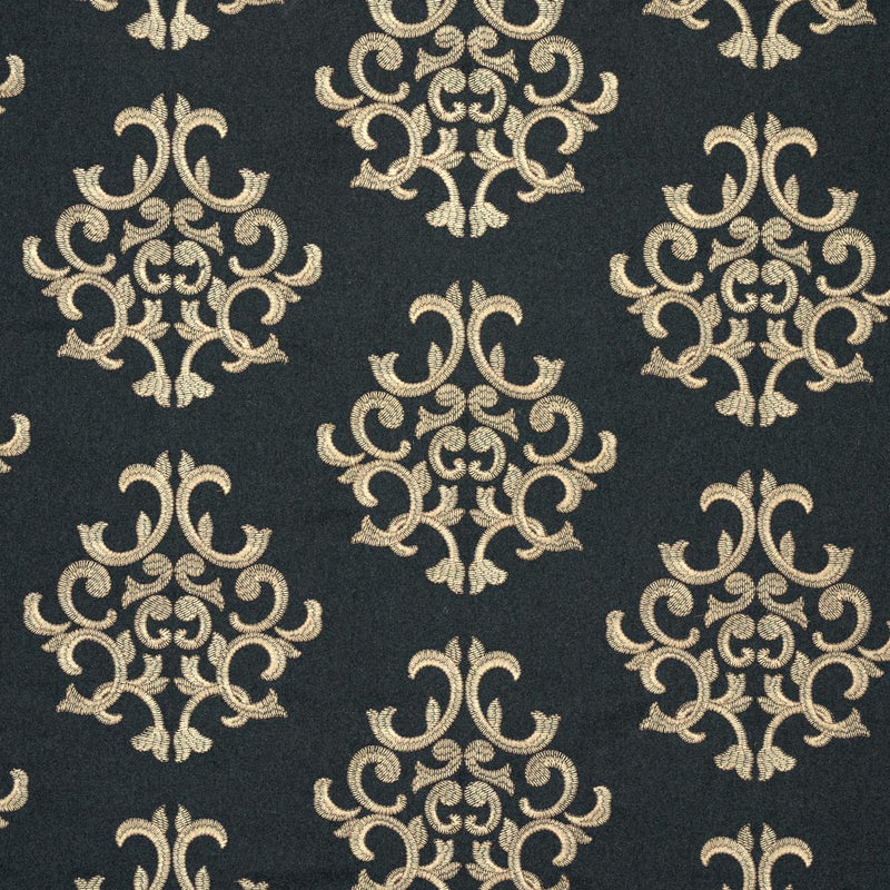SCHUMACHER Byron Embroidered WoolÂ  CHARCOAL FABRIC | Atlanta Fabrics