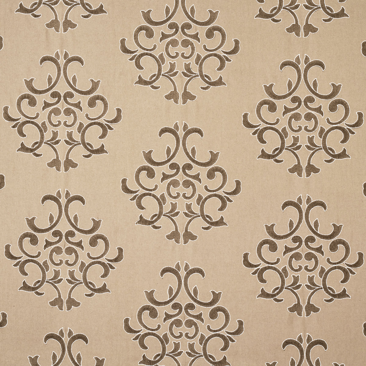 Schumacher Byron Embroidered Wool BUCKSKIN Fabric | Atlanta Fabrics