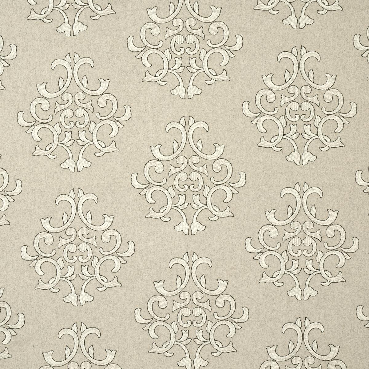 SCHUMACHER Byron Embroidered WoolÂ  OAT FABRIC | Atlanta Fabrics