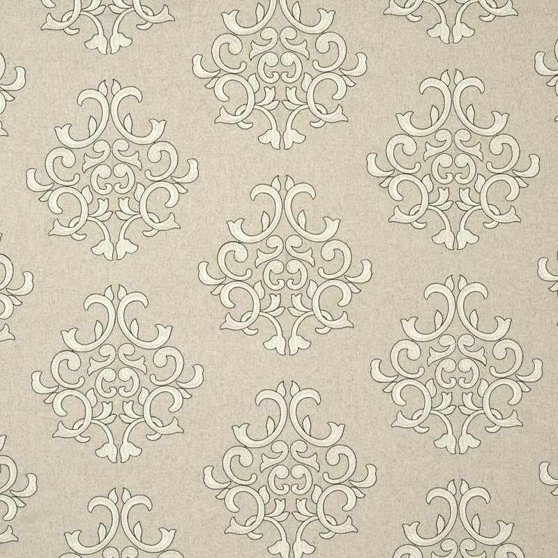 SCHUMACHER Byron Embroidered WoolÂ  OAT FABRIC | Atlanta Fabrics