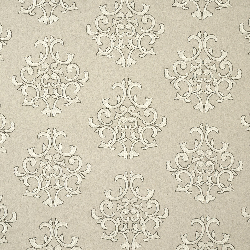 Schumacher Byron Embroidered Wool OAT Fabric | Atlanta Fabrics