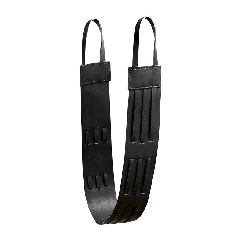 Schumacher SIERRA LEATHER TIE BACK RAVEN Trim | Atlanta Fabrics