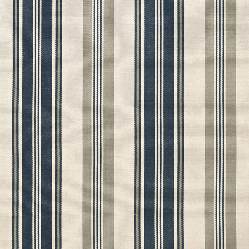 SCHUMACHER FJORD STRIPE INDIGO FABRIC | Atlanta Fabrics