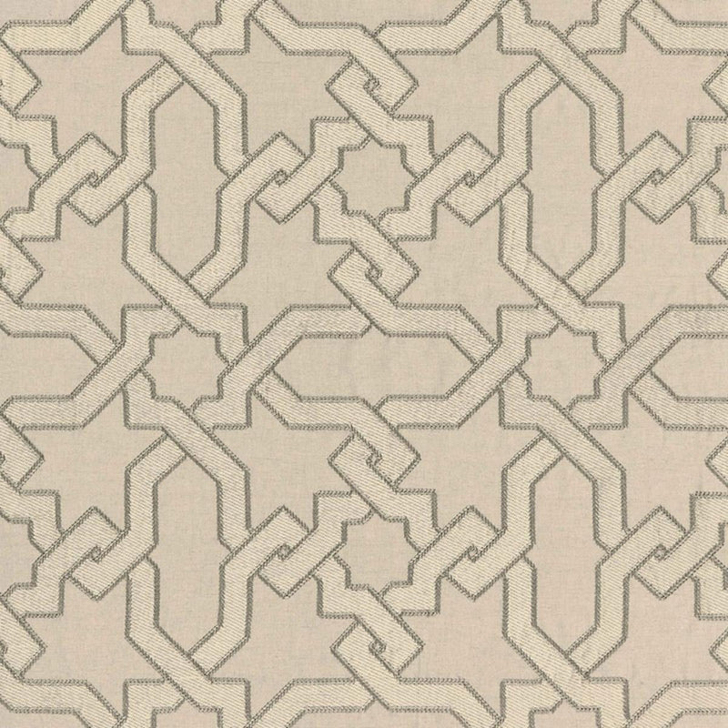 SCHUMACHER CORDOBA EMBROIDERY STONE FABRIC | Atlanta Fabrics