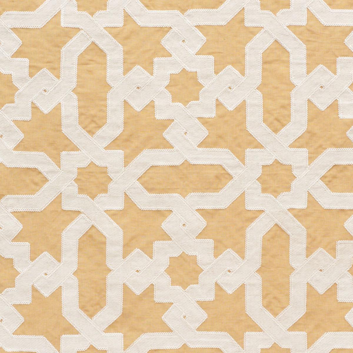 SCHUMACHER CORDOBA EMBROIDERY OCHRE FABRIC | Atlanta Fabrics