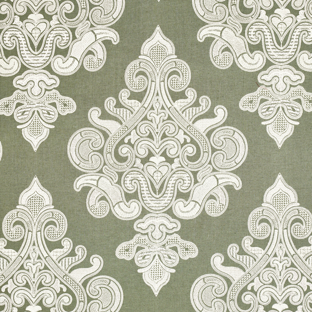 Schumacher ANGKOR EMBROIDERY PEAT Fabric | Atlanta Fabrics