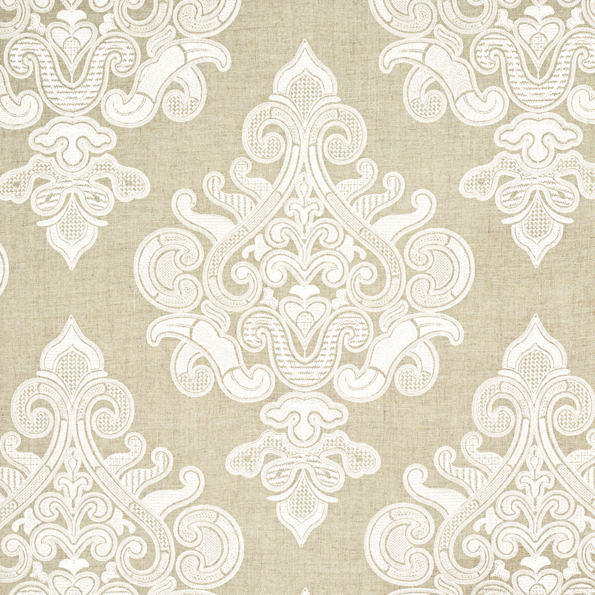 Schumacher ANGKOR EMBROIDERY LINEN Fabric | Atlanta Fabrics