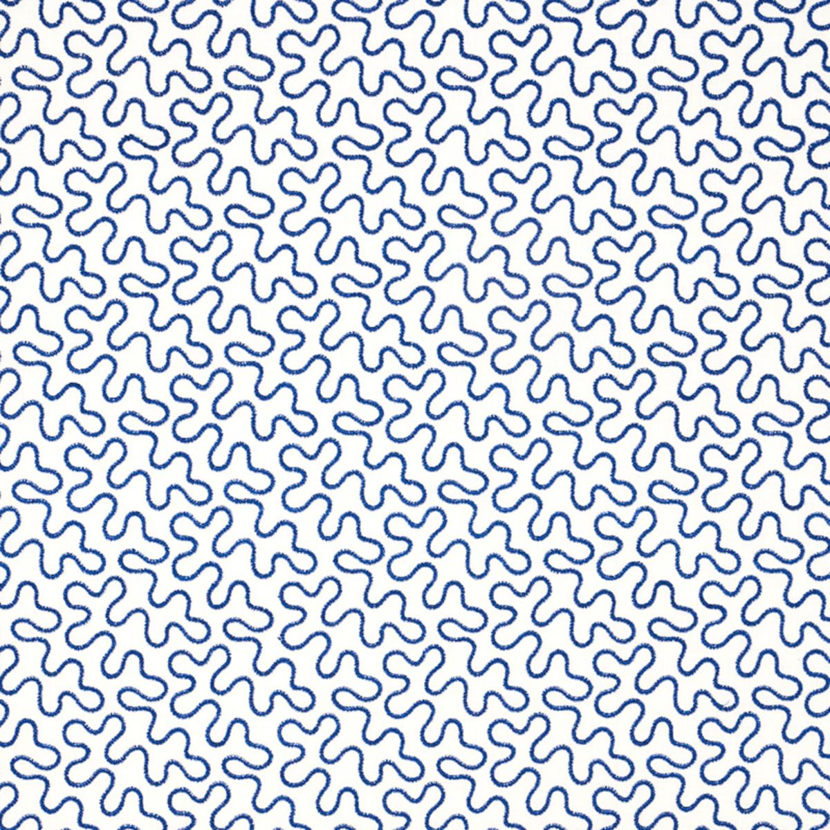 MEANDER EMBROIDERY BLUE ON IVORY