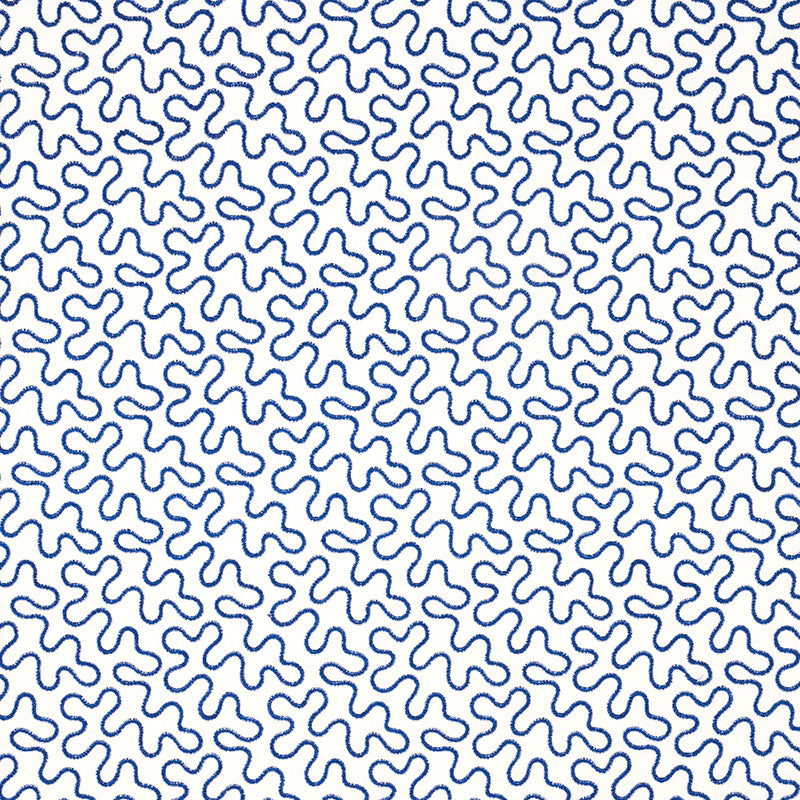 MEANDER EMBROIDERY BLUE ON IVORY