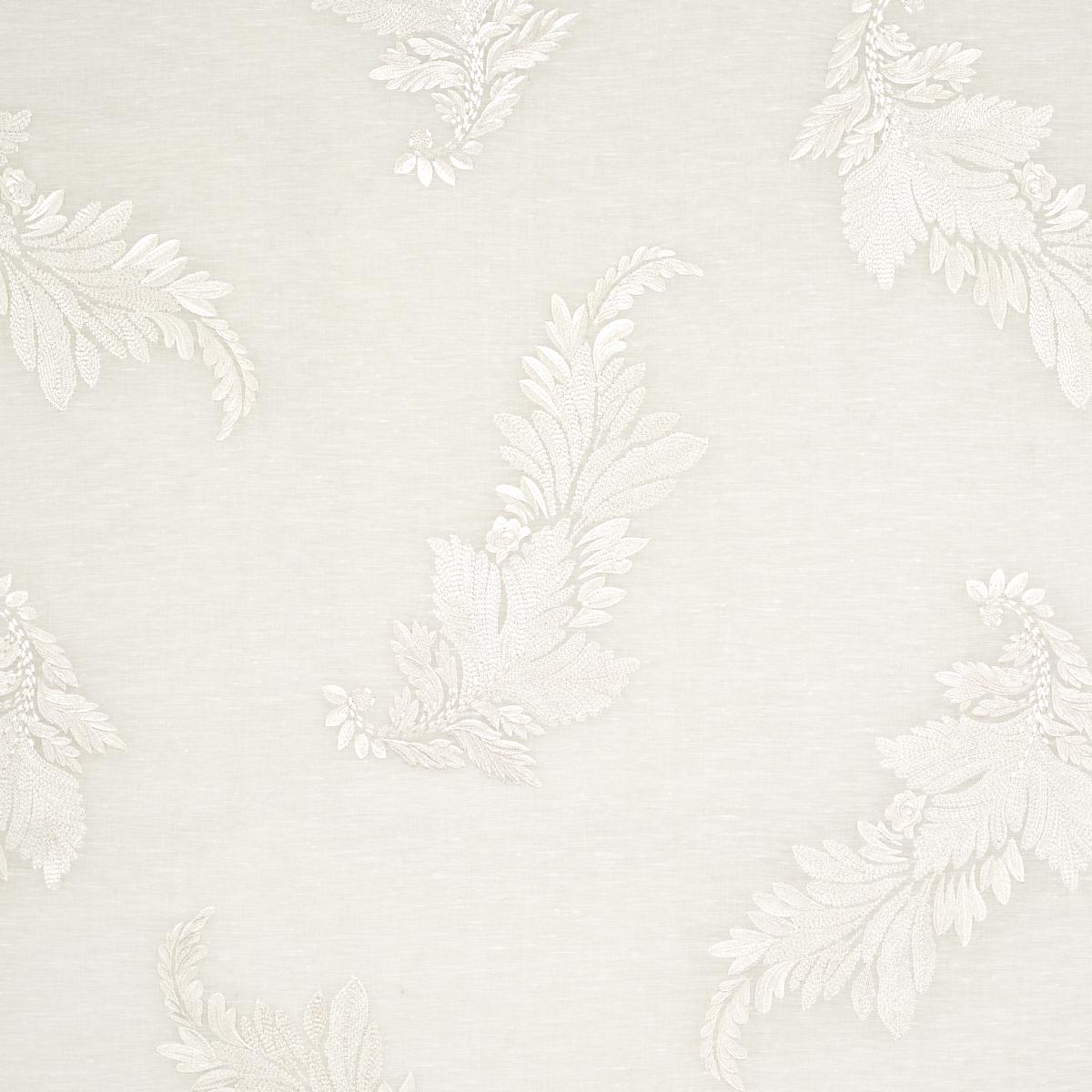 SCHUMACHER CONTESSA EMBROIDERED SHEER IVORY FABRIC | Atlanta Fabrics