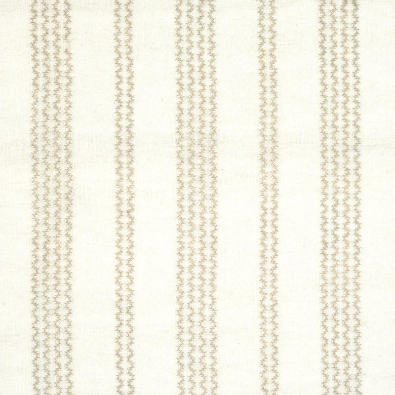SCHUMACHER PIERO STRIPE EMBROIDERED SHEER PEARL FABRIC | Atlanta Fabrics
