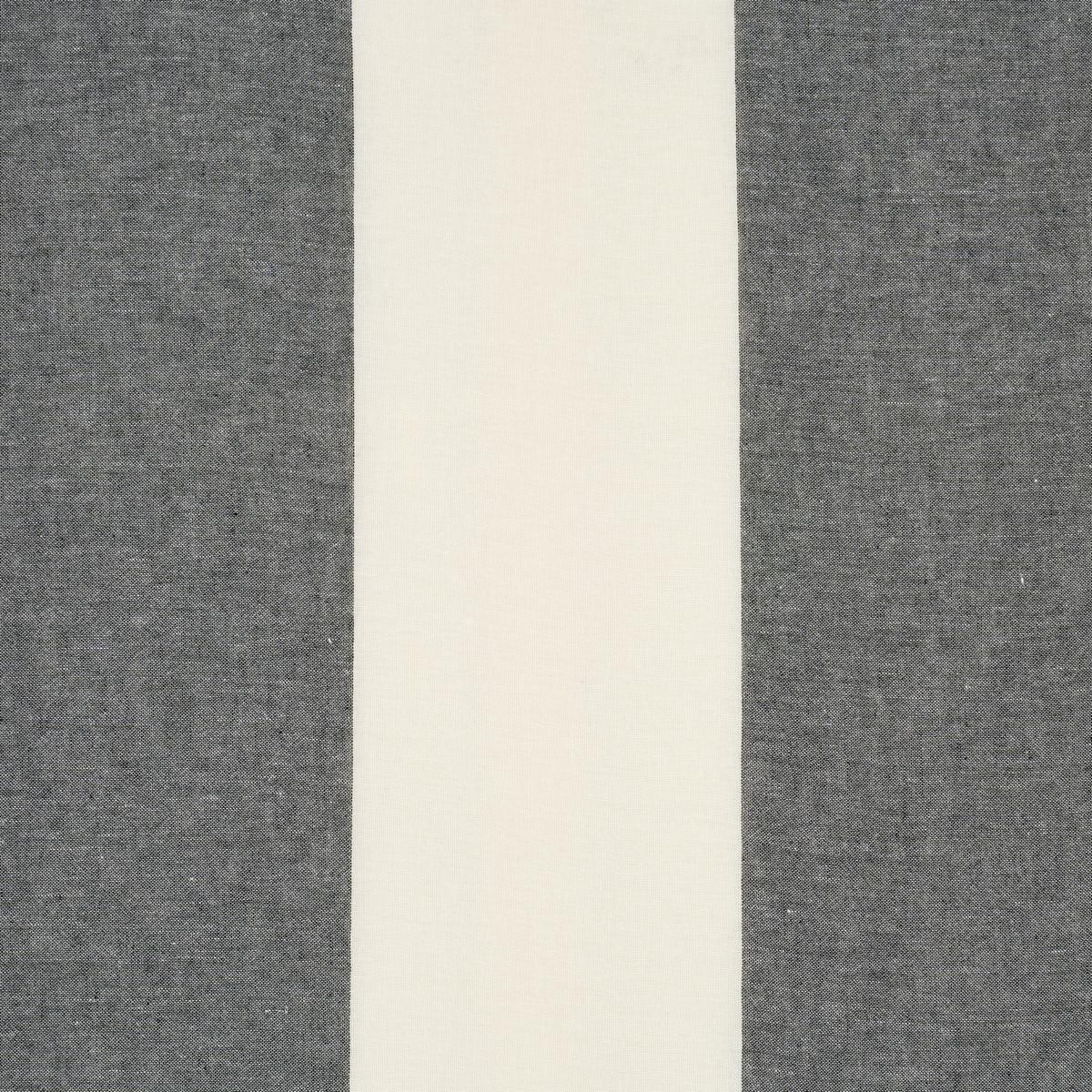 VISTA LINEN STRIPE CASEMENT CARBON AND WHITE