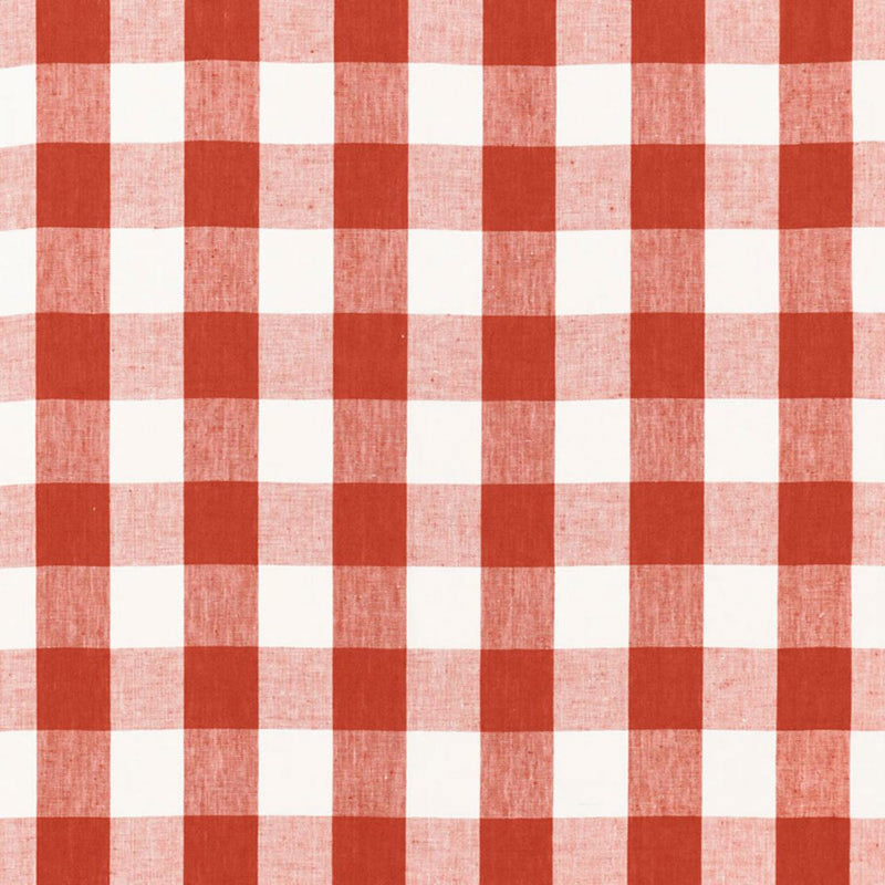 SCHUMACHER KEY WEST CHECK PERSIMMON FABRIC | Atlanta Fabrics