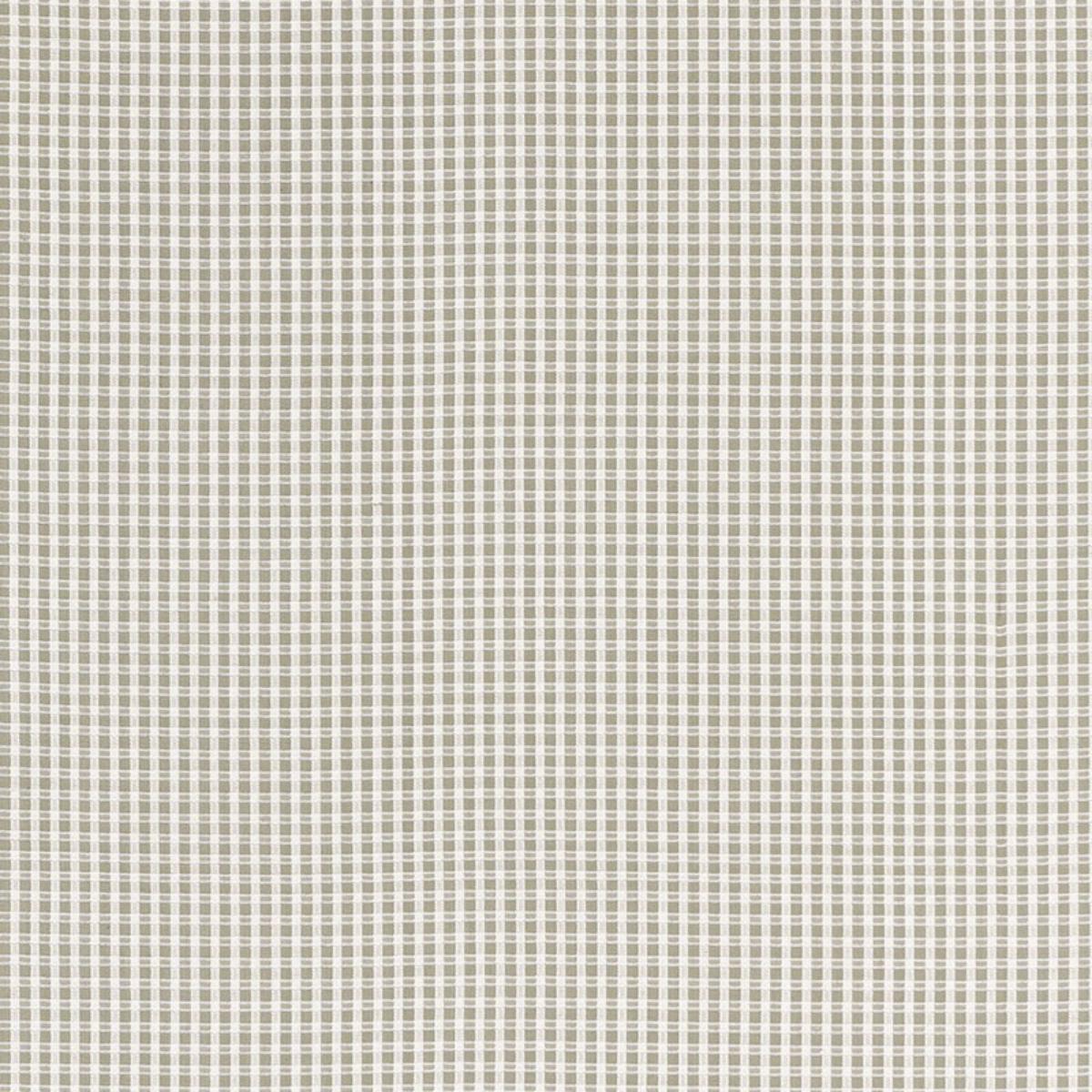 SCHUMACHER ARUBA CHECK STONE FABRIC | Atlanta Fabrics