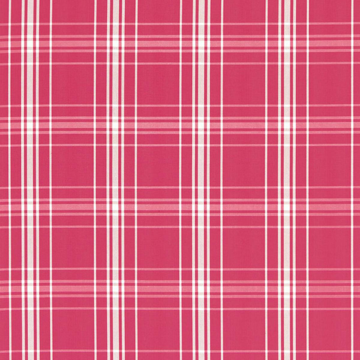 SCHUMACHER BELIZE PLAID AZALEA FABRIC | Atlanta Fabrics