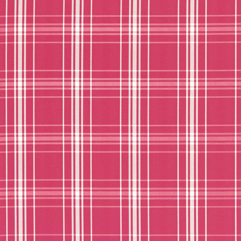 SCHUMACHER BELIZE PLAID AZALEA FABRIC | Atlanta Fabrics